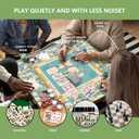 Chinoiserie Magnolia Blue Mahjong Mat 31.5 x 31.5 in, Traditional Oriental Chinese White Floral Anti Slip and Noise Reduction Game Table Cover for Mahjong Dominoes Card Board Tile Games