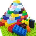 Building Blocks Set for Kids with Baseplate Big Building Bricks 101Pcs Classic Bulk Sensory Toy for Kids Toddlers Boys Girls 15 Random Colors Birthday Gift Compatible with Lego All Major Brand (101pieces)