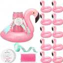 24 Set Flamingo Teacher Appreciation Gifts Bulk End of Year Thank You Gift Set for Women Flamingo Inflatable Drink Holders with Appreciation Tags, Ribbon, and Trim Summer Party Favors