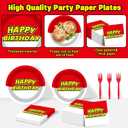 Cartoon Ball Party Tableware Set for Birthday - Cartoon Animation Themed Party Tableware, Plates and Napkins Decorations, 96pcs Video Games Themed Party Supplies for Boys Girls Baby Showers Picnics