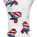 Golf Head Covers Birdie Driver Covers 3 Wood Headcover Hybrid Head Covers Embroidery Leather USA American Flag Golf Club Headcovers Golf Mallet Putter Cover for OZ1
