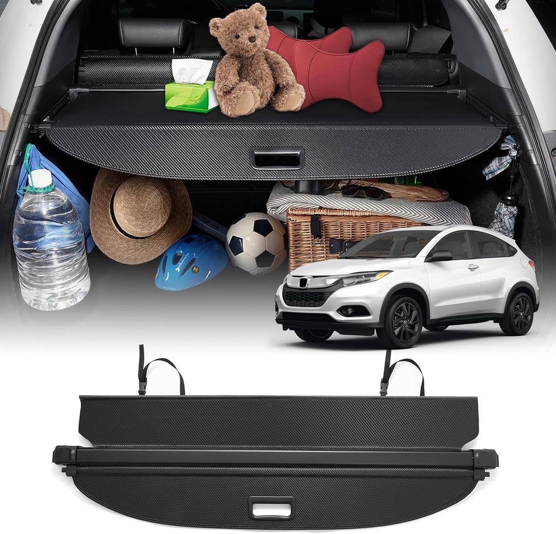 Powerty Cargo Cover for 2016-2021 2022 Honda HRV Retractable Trunk Cover Trunk Shielding Shade for HR-V Accessories Cargo Luggage Cover No Gap
