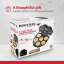 Holstein Housewares Non-Stick 6-Section Multi-Food Maker - Arepas, Mini Pancakes, Corncakes and More - Black,12 Inch