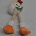 goDog Checkers Skinny Rooster Squeaky Plush Dog Toy, Chew Guard Technology - White, Large