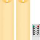 12"X4" Outdoor Flameless Candles with Timer Waterproof, Electric Battery Candles Flickering with Remote for Bathroom Patio Wedding Engagement Party Decorations