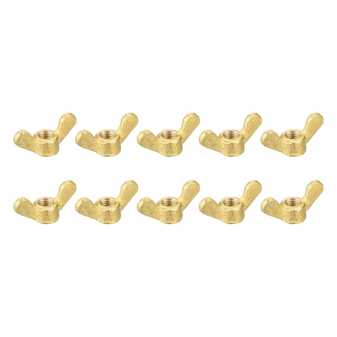 uxcell Brass Wing Nuts, M8 Butterfly Nut Hand Twist Tighten Fasteners for Furniture, Machinery, Electronic Equipment, 10Pcs