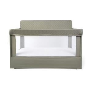 Baby Delight Lunaire Full Size Crib | Breathable Mesh Baby Crib | Tool-Free Assembly Baby Bed | 100% GOTS Certified Organic Cotton Fabric | Organic Sage