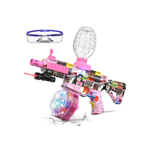 Anstoy Electric Gel Ball Blaster, Automatic Splat Gun Glowing in Dark with Glasses,Up to 166 FPS Orby Gun for Christmas Party,Gifts for Adults Ages 14+(Pink)