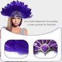 Wildarms Women's Feather Headpieces Sequin Headdress - Carnival Wedding Halloween Masquerade Party Cosplay Costume Accessory