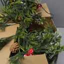 2PCS 6Ft Artificial Norfolk Pine Garlands, Real Touch Winter Christmas Garland, Green Artificial Greenery Garland for Table, Mantle, Wall, Indoor, Outdoor Christmas Decorations (2, 6FT)