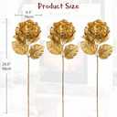 Hollyone 3Pcs Christmas Flowers Gold Artificial Hydrangea Flowers 26.8inch Fake Hydrangea Flower Floral Arrangements Bouquets Xmas Faux Hydrangea Stems Wedding Party Centerpieces Christmas Home Decor