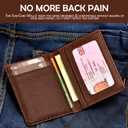 FOXHACKLE Airtag Wallet Slim Minimalist Leather Credit Card Holder for Men Women, RFID Blocking Front Pocket Mens Leather wallet (Carbon Brown)