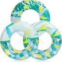 Inflatable Pool Floats with Glitters 32.5"(3 Pack), Pool Floaties Tubes for Swimming Kids Adults Beach Outdoor Party Supplies