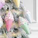 Assorted Ice Cream Ornaments, 5pcs 6' Foam Pastel Hanging Christmas Tree Mini Dessert Ornaments for Xmas Decoration