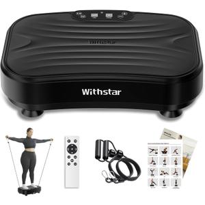 Vibration Plate Exercise Machine,Vibration Plate Platform for Lymphatic Drainage Whole Body Vibration Plate Machine Helps Weight Loss Shaping 330lbs 110V~240V (Black)