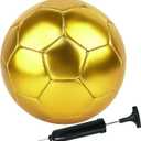 Soccer Ball Size 3 4 5 DIY Craft Boys Girls Adults Birthday Gift with Pump Needle Training Practice (Yellow Golden)