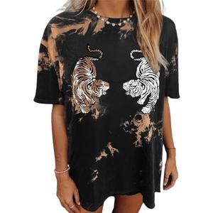 Avanova Women Tigers Graphic Oversized Tee Top Short Sleeve Loose Crewneck Summer T-Shirt,3XL