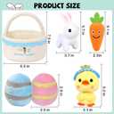 6 Pcs My First Easter Basket Plush Playset, Baby Easter Baskets for Kids Already Filled with Bunny Chick Egg Carrot, Easter Toys & Gifts for Baby Toddler Kids Boys & Girls