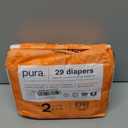Pura Hypoallergenic Diapers, Size 2 (7-13 lbs) Totally Chlorine Free, Wetness Indicator, Suitable for Sensitive Skin, Soft Organic Cotton Comfort, Overnight, 1 Pack of 29 Baby Diapers