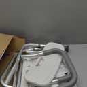 Medline Shower Chair Seat with Padded Armrests and Back, Heavy Duty Shower Stool for Bathtub, Slip Resistant Shower Seat with Adjustable Height, Shower Bench for Inside Shower with 350 lb Capacity (White)