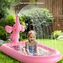 QPAU Splash Pads for Toddlers 1-3, Pink Elephant Toy Splash Pad for Kids, Outdoor Play Mat for Babies, Inflatable Sprinkler Pool for Birthday Girl Gifts 1 Year Old Girl