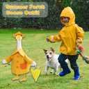 Raincoat Porch Goose Outfit for Large 23" High Cement or Plastic Goose Statue, Spring Yard Goose Cloths with Yellow Umbrella Decor for Outdoor Lawn Gaden Patio