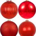 6in Large Christmas Ornaments Shatterproof Christmas Ball Ornaments Giant Xmas Tree Decoration Decorative Hanging Mercury Balls for Party,Home,Holiday (Red,4pc)
