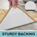 OLANLY Memory Foam Toilet Rugs U-Shaped 24x20, Ultra Soft and Absorbent Bathroom Rugs, Non-Slip, Comfortable, Machine Washable Contour Bath Mat for Toilet Base, Home Decor Accessories, Beige