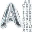 Silver Party Balloons 10 Pack Random Letters