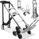 3 in 1 Industrial Convertible Hand Truck, 1000 LBS Capacity Heavy Duty Platform Cart, Utility Aluminum Collapsible Moving Dolly with Stair Climbing Wheels, 3 Positions for Transport, 52" High