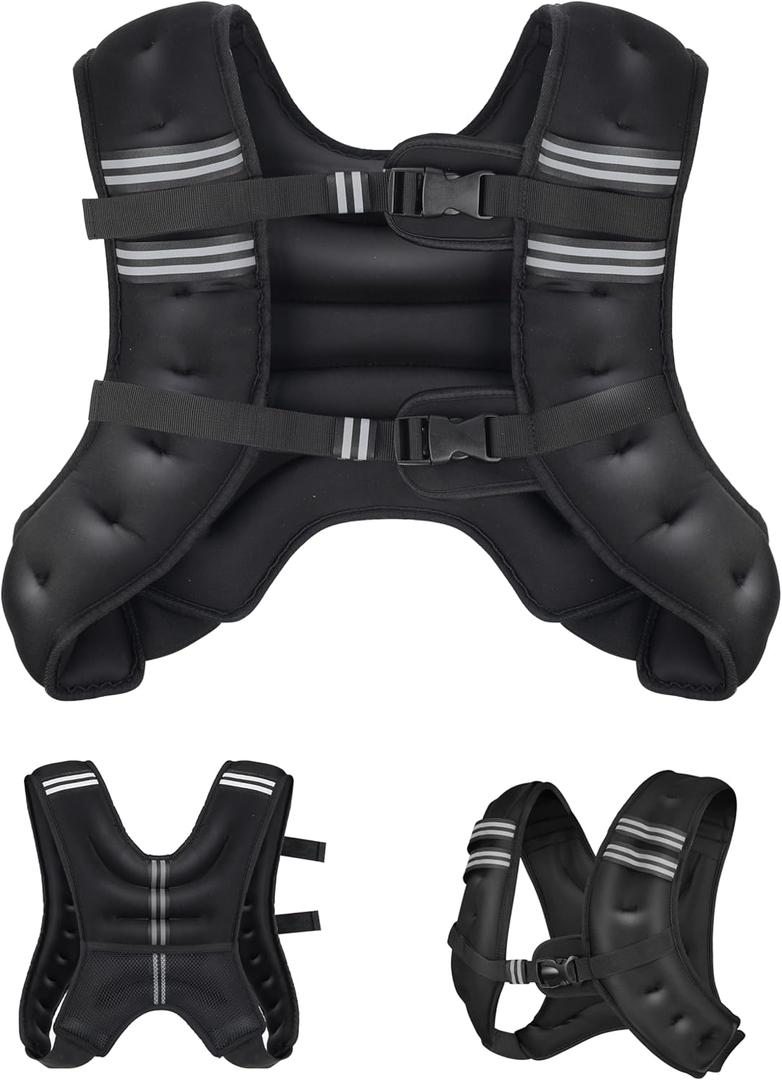 Henkelion Weighted Vest Weight Vest for Men Women Kids Weights Included, Body Weight Vests Adjustable for Running, Training Workout, Jogging, Walking (30 lbs, Black)