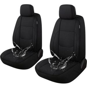 Pariitadin Waterproof Car Seat Covers 2 Front Seats, Neoprene Seat Covers for Cars, Universal Fit Interior Covers for Most Cars Sedan Van Truck SUV(Black)