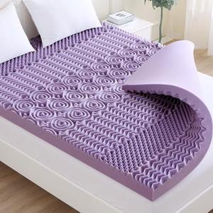 MUXHOMO 3 Inch 7-Zone Queen Mattress Topper, Egg Crate Foam Mattress Topper Queen Size for Back Pain, Lavender Cooling Gel Infused Bed Pad, CertiPUR-US and Oeko-TEX Certification (60"×80") 2 Pack
