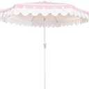 9Ft Elegant Valance Patio Umbrella, Outdoor Umbrellas for Patio with Auto-Tilt and Crank Systerm, Table Umbrella for Outdoors, Poolside,Beach, Backyard