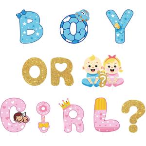Boy or Girl Gender Reveal Yard Signs Set (11 PCS) with Stakes, Outdoor Lawn Signs Decorations for Baby Shower, Reusable 4mm Corrugated Plastic Party Supplies