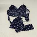 Women Y2K Cami Tank Top Polka Dot Sleeveless V Neck Crop Top Sexy Lace Trim Spaghetti Strap Camisole Top (Small, Fashion Blue)