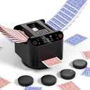 INNCNN 2-in-1 Automatic Card Shuffler and Dealer Machine with 4 Remotes for 1-2 Decks, USB-C Rechargeable, Supports 1-12 Players, Programmable, for Poker, UNO, Blackjack, Texas Holdem