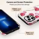 Girls Cute Case for iPhone 16, Bow Cherry Women Phone Cases | Dual-Layer Shockproof Protection