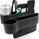 2 Pcs Car Seat Gap Filler - Leather Car Seat Crevice Storage Box with Adhesive Foam Pads, Car Gap Filler Organizer for Front Seat Gap Filler Between Car Seat and Console, Universal Fit