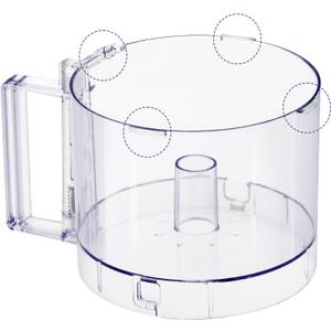 Top with 4 Locking Tabs FP-631AGTXT-1 Food Processor Work Bowl 7-Cup Compatible with Cuisinart DLC-10 Series DLC-10, DLC-10P, DLC-10SY, DLC-10SYP1, DLC-5,DFP-7,Fits DLC-117BGTXT1 Work Bowl Cover