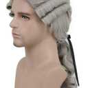 Karlery Colonial Man Long Wave Gray Wig for Halloween Costume and Anime Cosplay