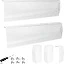 Baseboard Heater Cover, 2FT-4FT Retractable Galvanized Steel Easy Slip-On Baseboard Heater Cover, with Left and Right End Covers, Suitable for Bathroom and Hydronic Home Heating Systems