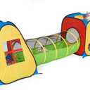 UTEX 3 in 1 Pop Up Play Tent with Tunnel, Ball Pit for Kids, Boys, Girls, Babies and Toddlers, Indoor/Outdoor Playhouse