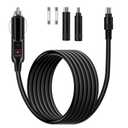 iGreely DC 8mm 7909 8020 Car Cigarette Lighter Charging Cable Compatible with Jackery GZ Anker Portable Power Station 14AWG Wire 15A 12V/24V Car Charger 10Ft/3M