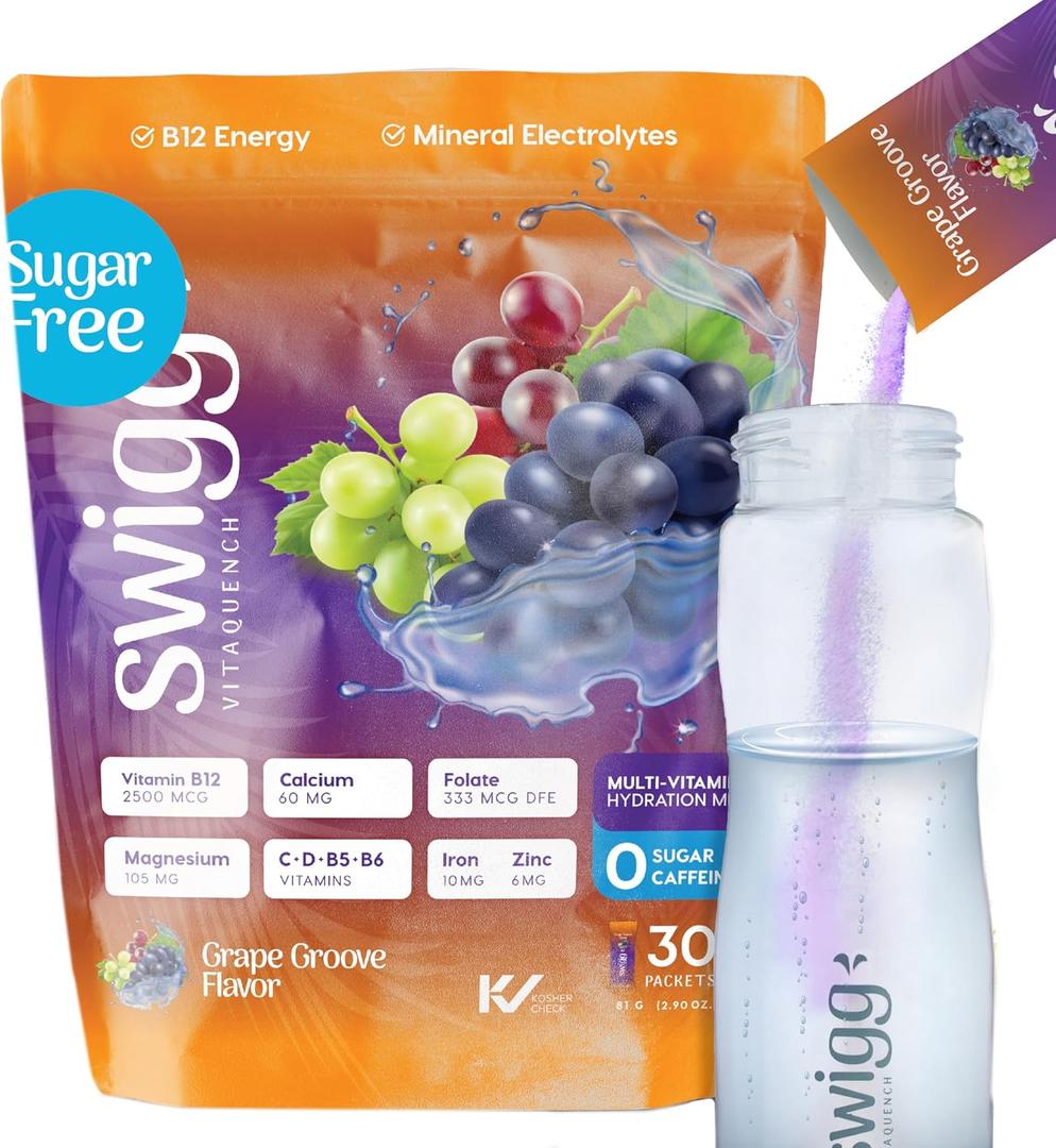 Electrolytes Powder No Sugar - 10+ Multi Vitamin Electrolytes Powder Packets Sugar Free, B12, B5, B6, C, D Folate, Iron, Magnesium, Calcium, Flavor (EXP 12/31/27)