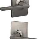 Schlage F10 LAT 619 CEN Latitude Door Lever with Century Trim, Hall & Closet Passage Lock, Satin Nickel