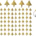 VICASKY 150 Pieces Gold Round Ball Caps & Hangers | All-Purpose DIY Pendant Covers, Replacement Finials for Ornaments, Crafts, Miniature Projects (0.59 Inch/1.5cm Hole Size)