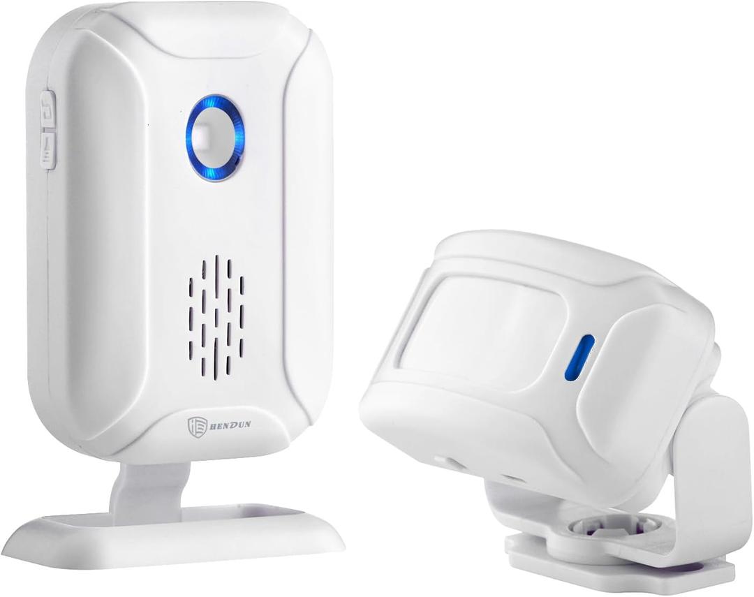 HENDUN Motion Sensor Doorbell , Door Chime for Business, Store Welcome Buzzer Monitor, Commercial Door Entry Alert,Motion Detector Alarm, Caregiver Reminder for Elderly, Motorhome RV Burglary (1 Receiver & 1 Transmitters)