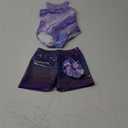 Gymnastics Leotards for Girls With Shorts Sparkly Ballet Dance Mesh Tank Activewear, 120