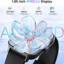 Smart Watch for Men,1.85 inch AMOLED Touchscreen for Android & iPhone Alexa Built-in Bluetooth Calls,Fitness Watch 110+ Sport Modes Heart Rate/Sp02/Sleep/Calories Monitor IP68 Waterproof(Black, 1.85)
